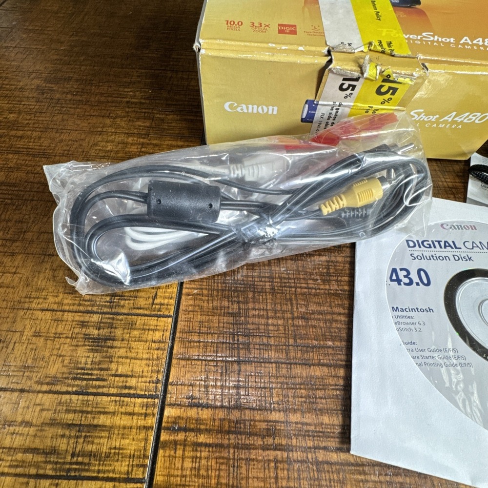 Canon PowerShot A480 Digital Camera 10MP 3.3X Optical Zoom TESTED Cables EUC - Picture 9 of 13